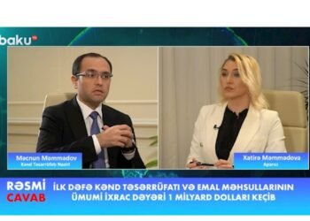Məcnun Məmmədov: “Kənd təsərrüfatı məhsullarının ixracı ilk dəfə 1 milyard dolları keçib”
