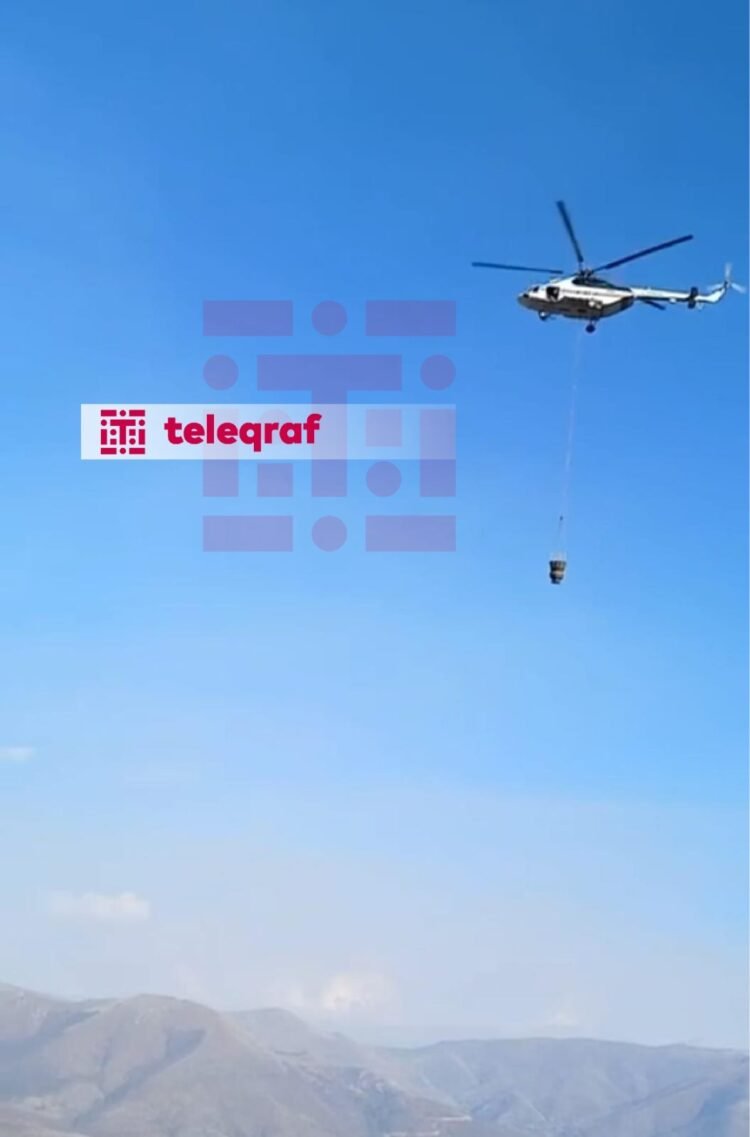 Laçın və Kəlbəcərdə yanğın: 2 helikopter cəlb olundu – FOTOLAR