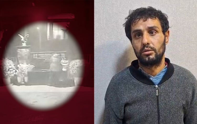 Şəhid bulağından oğurluq edərkən kameraya düşdü – VİDEO