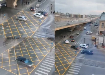 Bakıda yola “sarı tor” çəkildi