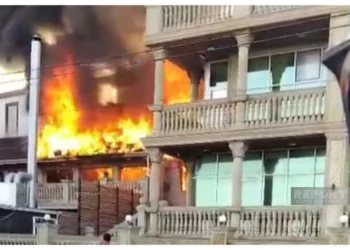 Sumqayıtda hotel yandı – VİDEO