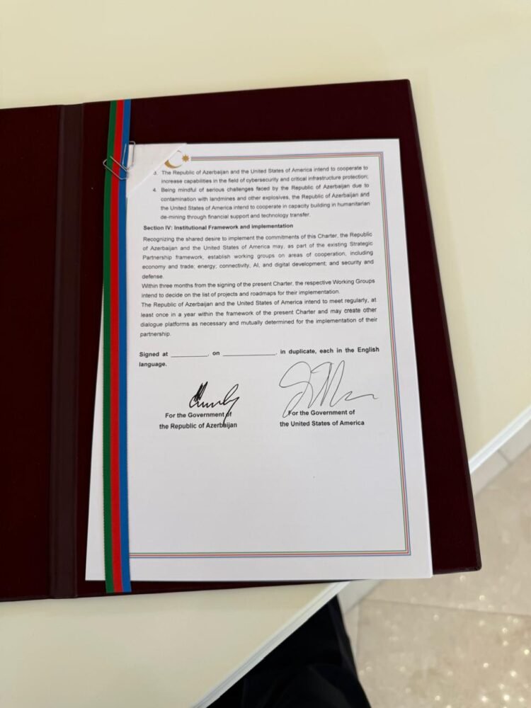 Azərbaycanla ABŞ arasında Strateji Tərəfdaşlıq haqqında Xartiyanın TAM MƏTNİ