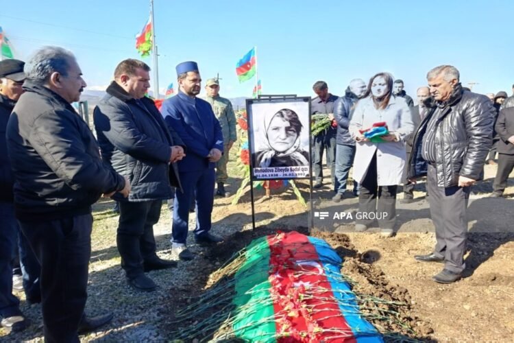 Daha bir xanım şəhidimizin nəşinin qalıqları dəfn edildi – FOTOLAR