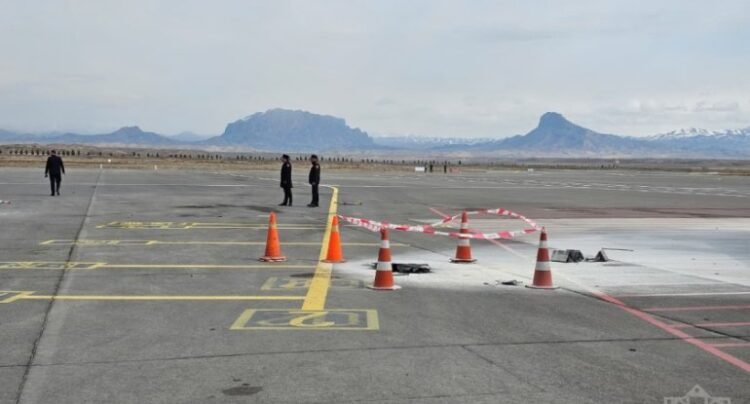 Naxçıvan aeroportuna düşən dronun qalıqları… – FOTOLAR