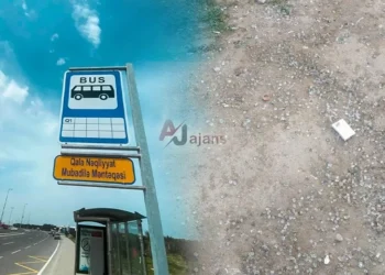 Nəqliyyat Mübadilə Mərkəzinin dayanacağı ACINACAQLI VƏZİYYƏTDƏ