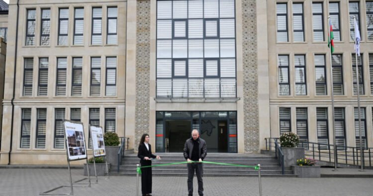 Prezident Şamaxı Avropa liseyinin yeni binasının açılışında