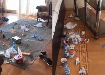 Ərəblər Bakıda evi küllüyə döndərdi – Biabırçı görüntülər – VİDEO