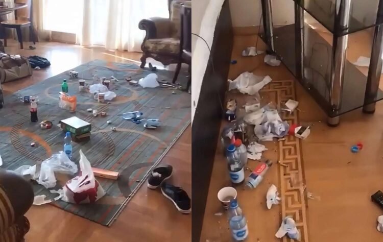 Ərəblər Bakıda evi küllüyə döndərdi – Biabırçı görüntülər – VİDEO