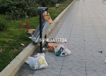 Sumqayıt bulvarında narahatedici mənzərə