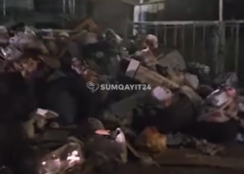 Sumqayıtda “zibil dağı” yaranıb
