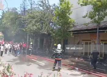 İmişlidə ticarət obyektində yanğın başlayıb