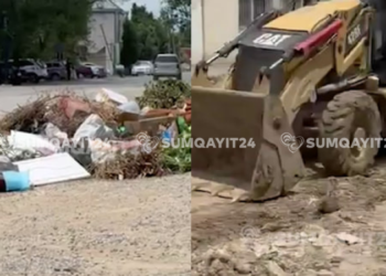 Sumqayıtda məktəb qarşısında acınacaqlı MƏNZƏRƏLƏR