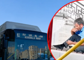 Bakıda sərnişinlərdən küsən avtobus sürücüsündən qəribə ETİRAZ – VİDEO