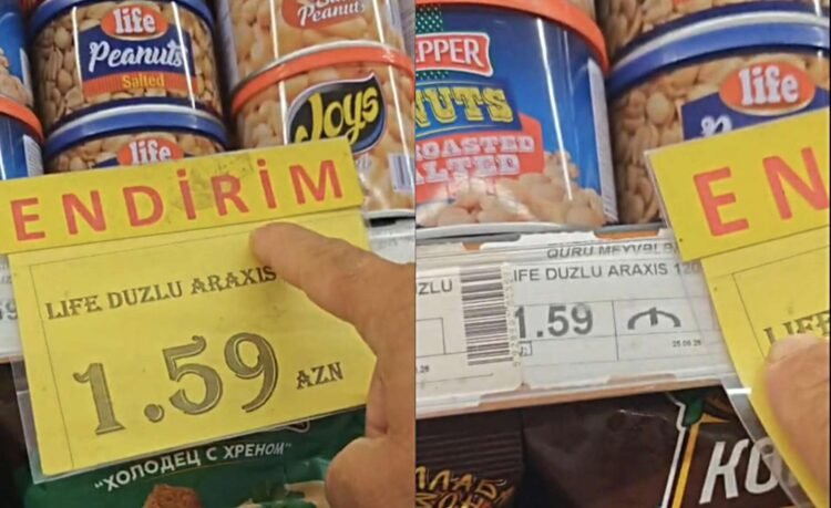 Bakıda marketdə “endirim” fırıldağı: Müştəri görüntülər yaydı