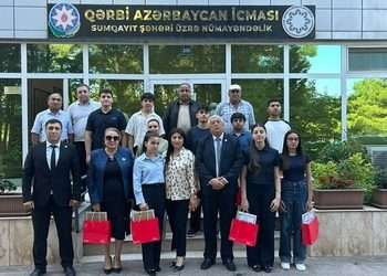 Qərbi Azərbaycan kökənli 600-dən yüksək bal toplayan gənclərlə görüş keçirilib-FOTOLAR